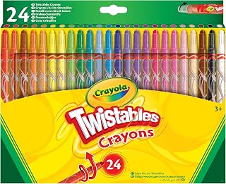 Crayola Twistables Colouring Crayons - Assorted Colours (Pack of 24), Simply Twist for More Colouring Fun - No Need to Sharpen! Ideal for Kids Aged 3+