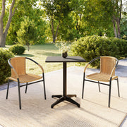 Flash Furniture Beige / Set of 2 / Modern Patio Dining Chairs