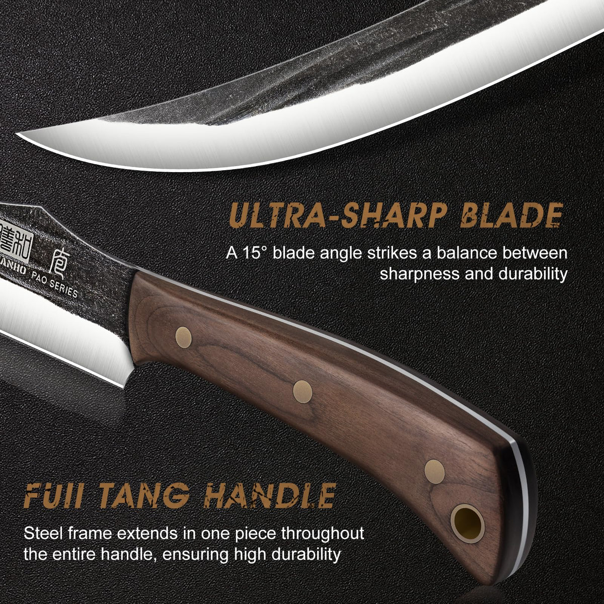 Hoshanho Butcher Knife Trio, 10 Inch Blades, Silver