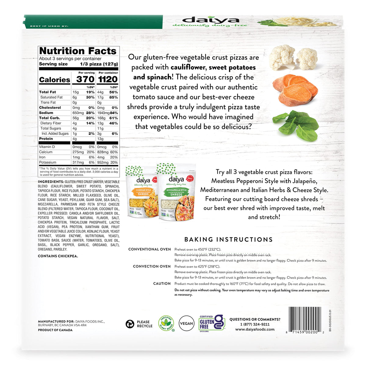 Daiya Italian Herbs & Cheeze Style / Vegetable Crust Cheese