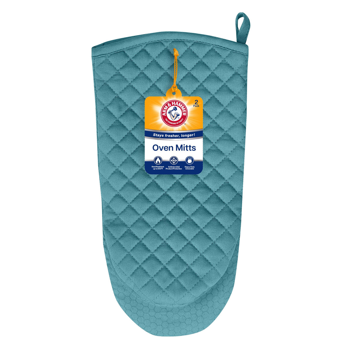 Quilted Oven Mitts by Arm & Hammer – 6.5"x12", Teal, Model AAH83602QUTEL6