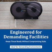 Twin 9" Bath Tissue Dispenser by San Jamar – 19 x 5 1/4 x 12, Plastic, Black Pearl, Model R4090TBK