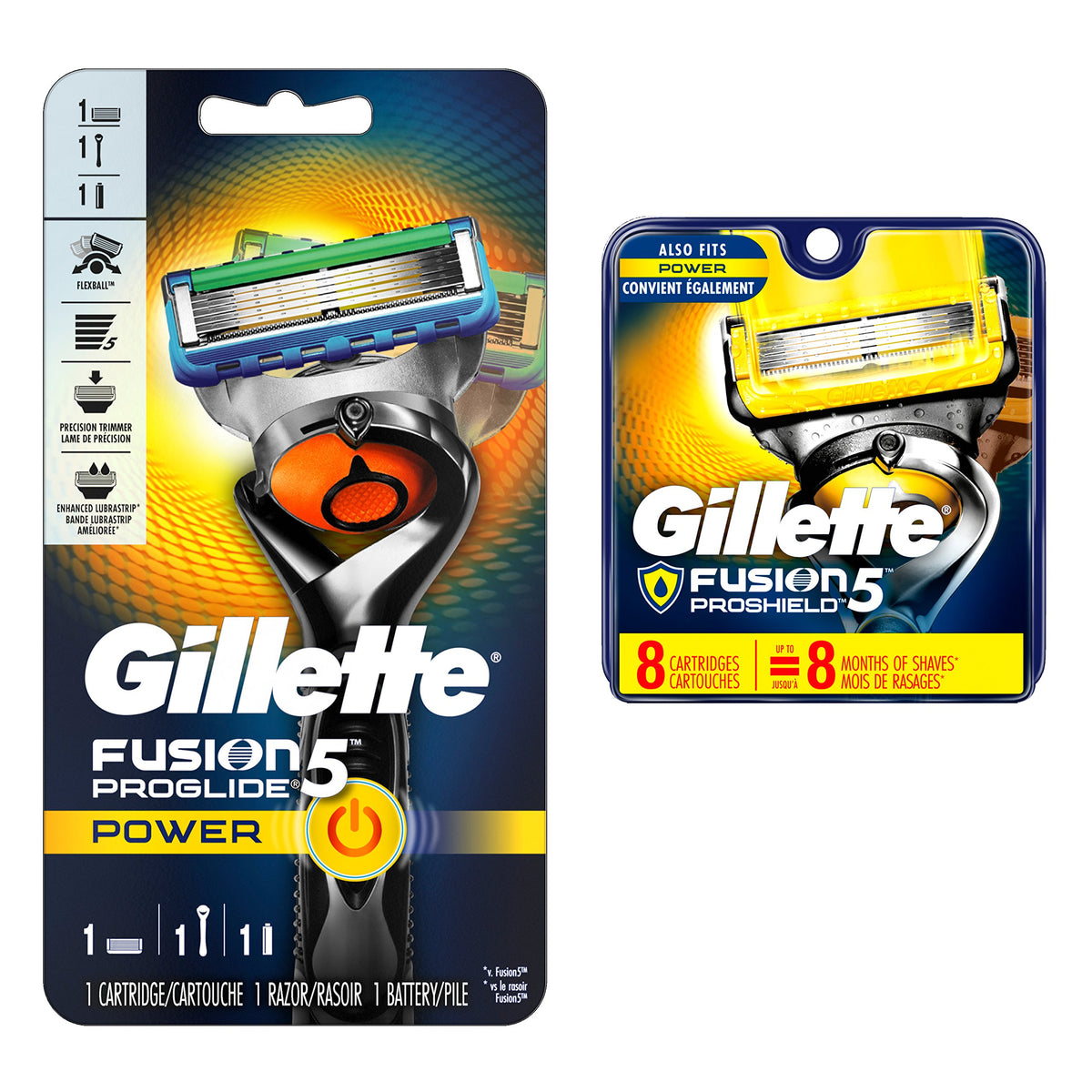 Cartridges by Gillette – 1 Razor Handle + 9 Refills, Fusion5 Razor + 9 Refills