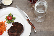 Provencal Serrated Steak Knife by Fortessa – 6 pc, 18-10 Steel, Dark Wood, Pack of 6, Model 1.5.STK.SR.247