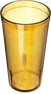 Carlisle FoodService Products CFS 52168113 Stackable ShatterResistant Plastic Tumbler, 16 oz., Amber (Pack of 6)