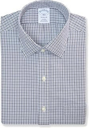 Brooks Brothers Regular Fit Cotton Mixed Check Plaid Pocket Dress Shirt,