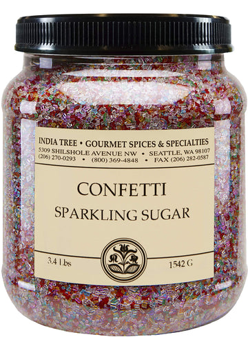 Confetti Sparkling Sugar by India Tree – 3.4 Pound (Pack of 2), White, Pack of 2, Model 70215