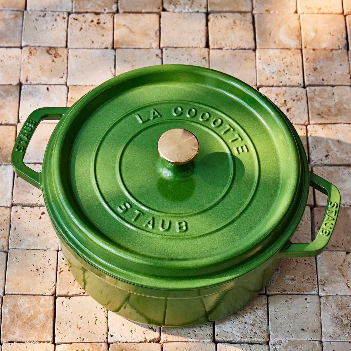 Cast Iron Round Dutch Oven by STAUB – 7-qt Round, 7 quarts, Cast Iron, Pistachio, Model 1034893