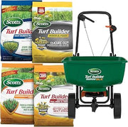 Turf Builder Bundle with Lawn Spreader for Large, Northern Lawns | 4 Bag Lawn Care Bundle with a Scotts Turf Builder EdgeGuard DLX Broadcast Spreader for Seamless Application