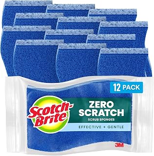 Scotch-Brite Zero Scratch Scrub Sponges, 12 Pack