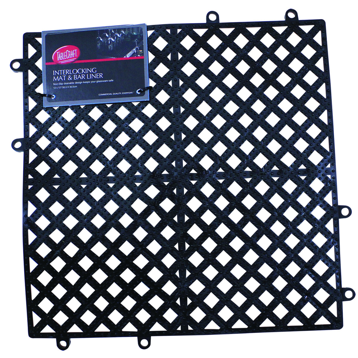 Products Interlocking bar Mat & LINER by Tablecraft – Silicone, Black, Model BM1212
