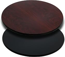 Flash Furniture Glenbrook 42'' Round Table Top with Black or Mahogany Reversible Laminate Top | Reversible Laminate Top, Durable Construction, Commercial Use