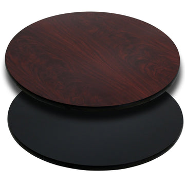 Glenbrook 42'' Round Table Top with Black or Mahogany Reversible Laminate Top by Flash Furniture – 42" Round, Laminate Medium-Density Fibreboard (MDF), Model XU-RD-42-MBT-GG