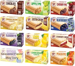 JJ's Bakery Fruit Pie Variety Pack, 4 oz Individually Wrapped, 12-Pack