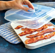 Nordic Ware White / 9.3" x 9.3" x 1.2" (Pack of 4) / Slanted Bacon Tray Display Trays
