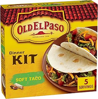 Old El Paso Soft Taco Dinner Kit, 10 ct, 12.5 oz | Kit Includes 10 Flour Tortillas, Mild Taco Sauce & Seasoning Mix, Makes 5 Servings, Shelf-Stable for Easy Meal Prep