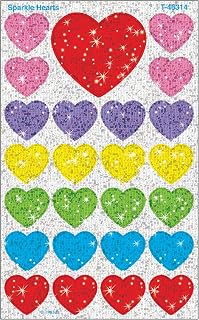 Trend Enterprises Trend Sparkle Hearts superShapes Stickers, Classroom Incentives, 100 Count