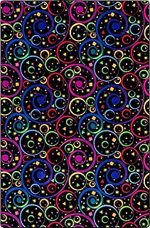 Joy Carpets Neon Lights Fun and Games Fluorescent 12' x 7'6" Area Rug