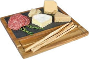 PADERNO World Cuisine Serving Slate With Wood Base 10.875" Brown