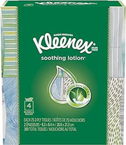 Kleenex Lotion Facial Tissue ( Designs & colors will vary ) 75 Count (Pack of 4)