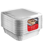 Stock Your Home 10 Pack / Silver / Pans W/Lids. Disposable Cookware