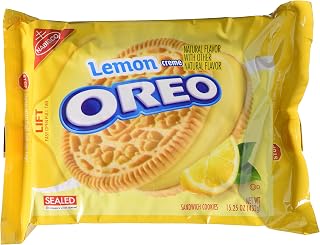 NABISCO Oreo, Lemon Creme Sandwich Cookies, 15.25oz Bag (Pack of 4)