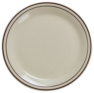 Brown Speckled Plate by Yanco – Bone China, American White, Pack of 24, Model BR-9