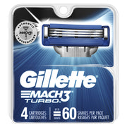 Mach3 Turbo Cartridges by Gillette – 4 Count (Pack of 1), Model 66182