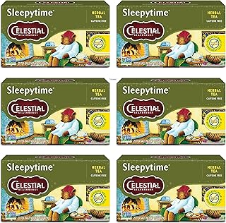 Celestial Seasonings Sleepytime Herbal Tea, Caffeine Free, 20 Tea Bags Box (Pack of 6)