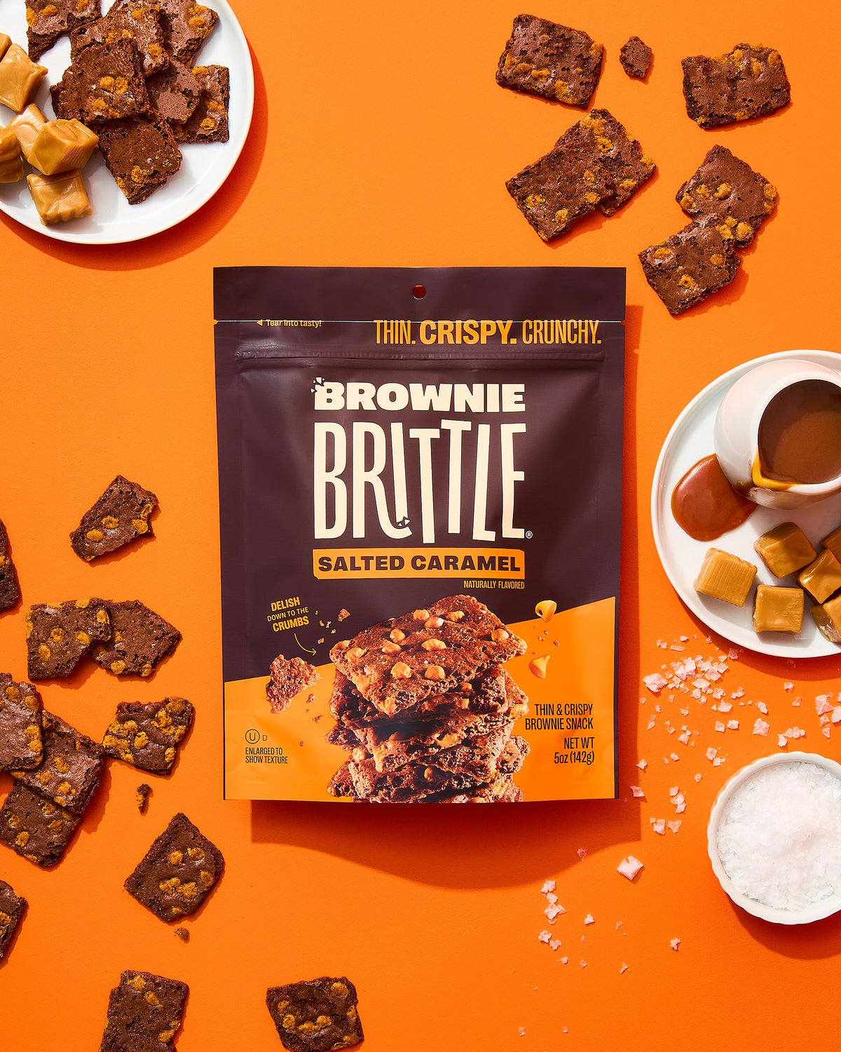 Brownie Brittle Salted-Caramel / 5 Ounce (Pack of 6) / 1 Brittle