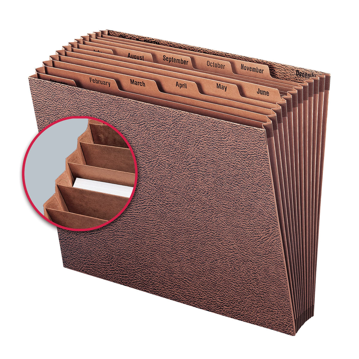 SMEAD Letter (Pack of 5) / Jan-Dec Index, Letter Size / Leather-like Expanding Files & Wallets