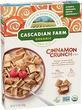 Cascadian Farm Organic Cinnamon Crunch Cereal Whole Grain Cereal, 9.2 oz (Pack of 10)