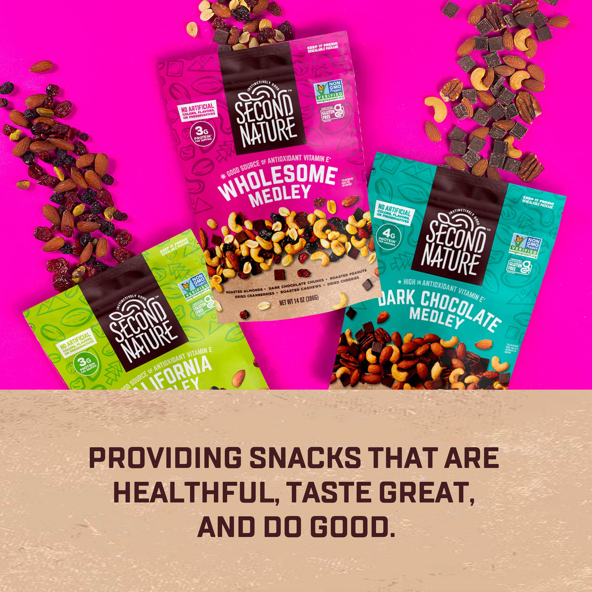 Second Nature Dark Chocolate / 12 Ounce (Pack of 6) / 6 Snack & Trail Mixes