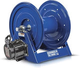 COXREELS 1125-4-200-EA-BYXX 115V Motorized Storage Hose Reel Multiple Hose Cap