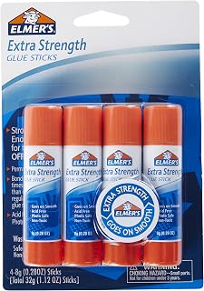 Elmer's Extra Strength Glue Sticks, Washable, 8 Grams, 4 Count