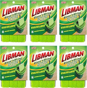 Libman Rinse 'n Wring Mop Refill Microfiber Pads, 6 Pack