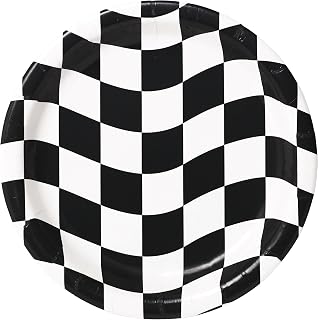 Creative Converting Black and White Check Paper Plates, 24 ct