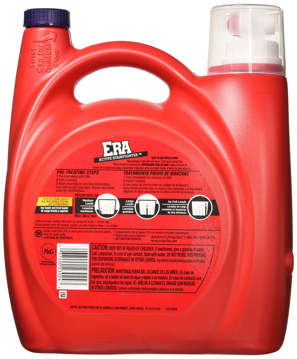 Active Stainfighter Formula Laundry Detergent 96 Load by Era – 150 Fl Oz (Pack of 1)