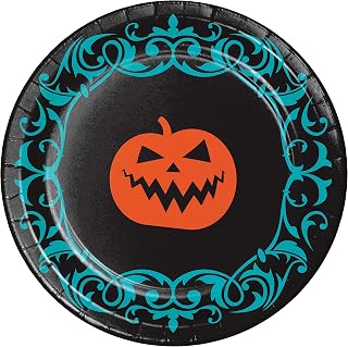 Creative Converting Halloween Symbols Paper Plates, 9", Multi-color