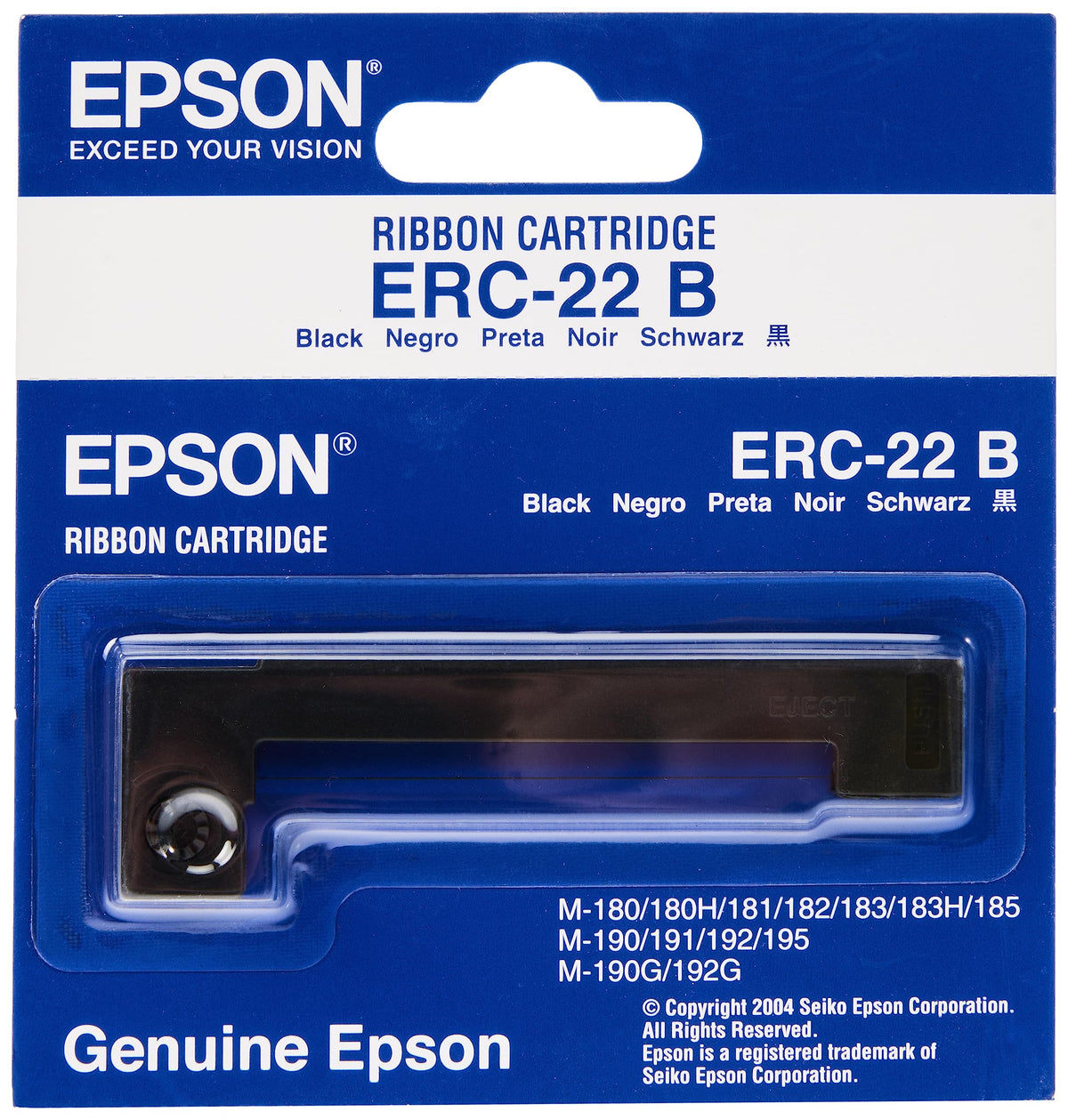 Epson Pack of 6 / Negro / Epson BLACK RIBBON CASSETTE FOR 180/ ( ERC-22B ) Impact & Dot Matrix Printer Ribbons