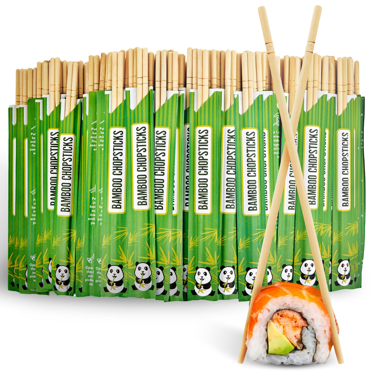 Disposable Bamboo Chopsticks (50 Count) by Stock Your Home – 50 Pack, Bamboo, Green, Pack of 50, Model 2571