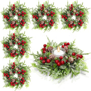Lyrow Christmas Candle Ring Set, 4.33 Inch Diameter, 8 Pack