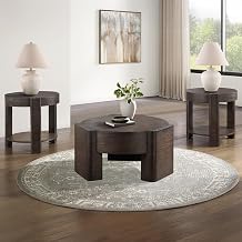 Steve Silver Salina Espresso Round Coffee & End Table Set in Brown