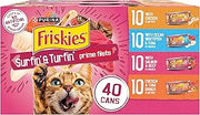 Purina Friskies Prime Filets Cat Food Variety Pack, 40 Pack 5.5 oz Cans