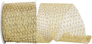 Reliant Ribbon 92167W-035-10F Flex Net Stretch Metallic Wired Edge Ribbon, 4 Inch X 10 Yards, Gold