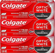 Colgate Optic White Charcoal Whitening Toothpaste, 3 Pack, 3.8 oz