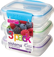 Sistema KLIP IT Accents Collection Food Storage Containers, 6.7 oz./0.2 L, Color Received May Vary, 3 Count