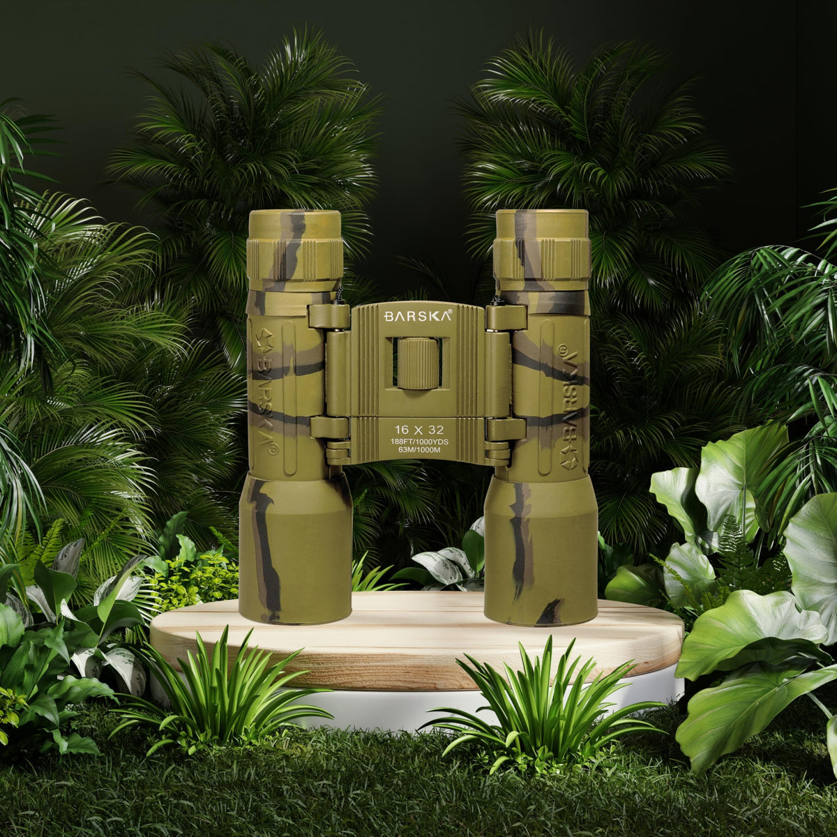 Lucid 16x32 Compact Binocular (Camouflage) by Barska – 16x32, Premium Optics, Camouflage, Model AB10122