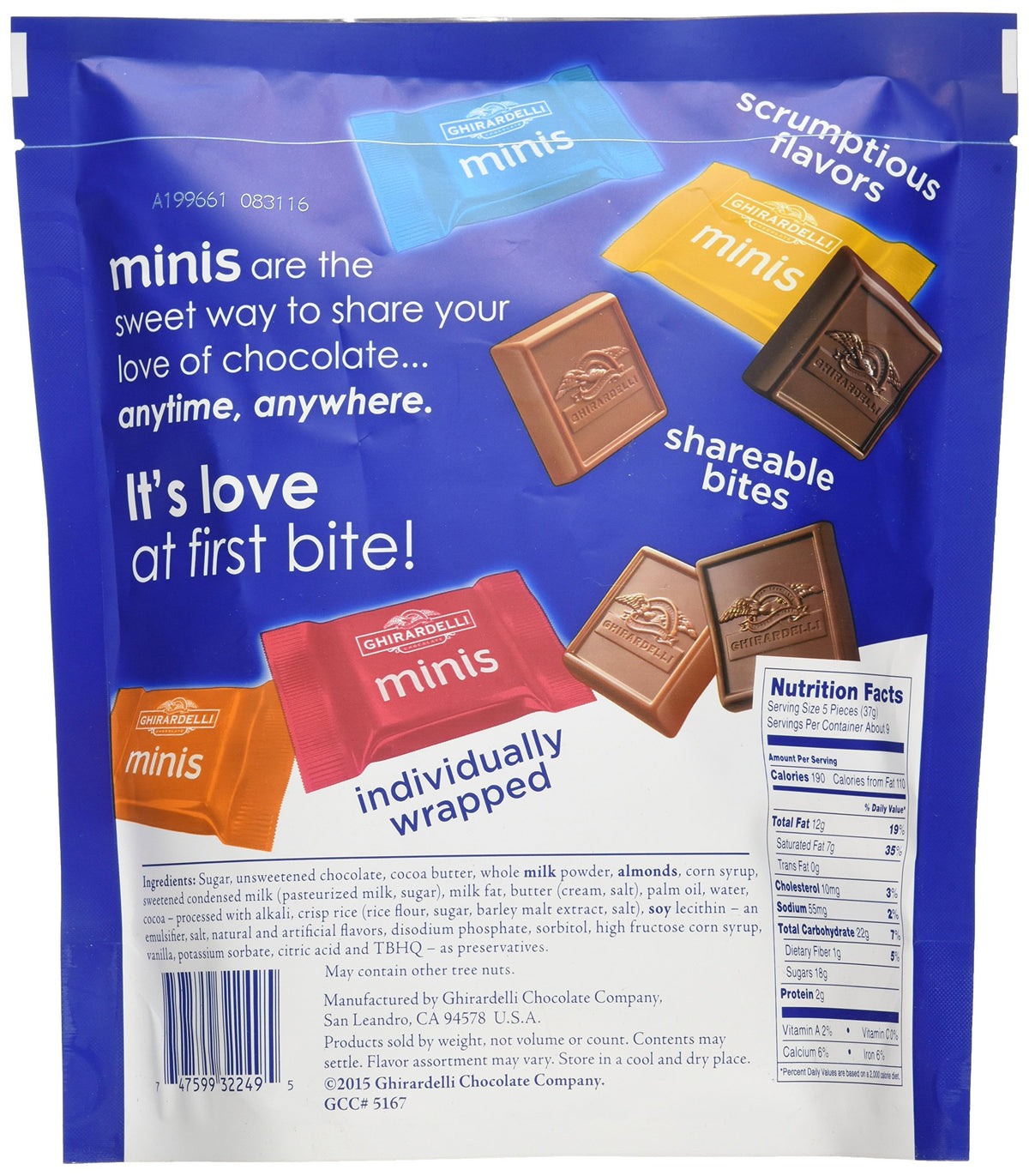 Assorted Mini Squares Pouch by Ghirardelli – 12 Ounce (Pack of 1), assorted, Model 4591946