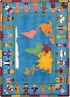 Joy Carpets Hands Around The World Area Rug in Color Multi, 7'8" x 10'9"